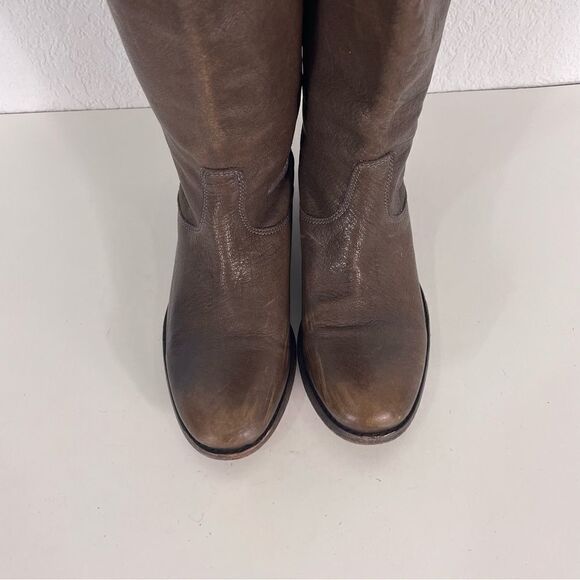 Frye Brown Leather Tall Riding Boots - Picture 5 of 8